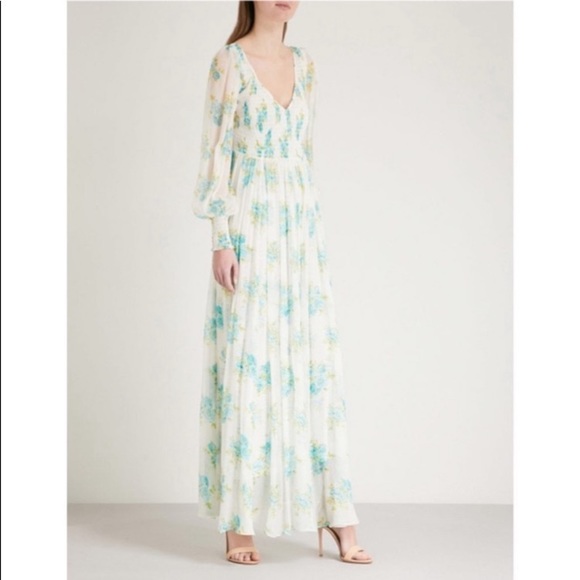 NWOT Zimmermann Breeze Shirred Silk-Georgette Dress - Picture 2 of 8